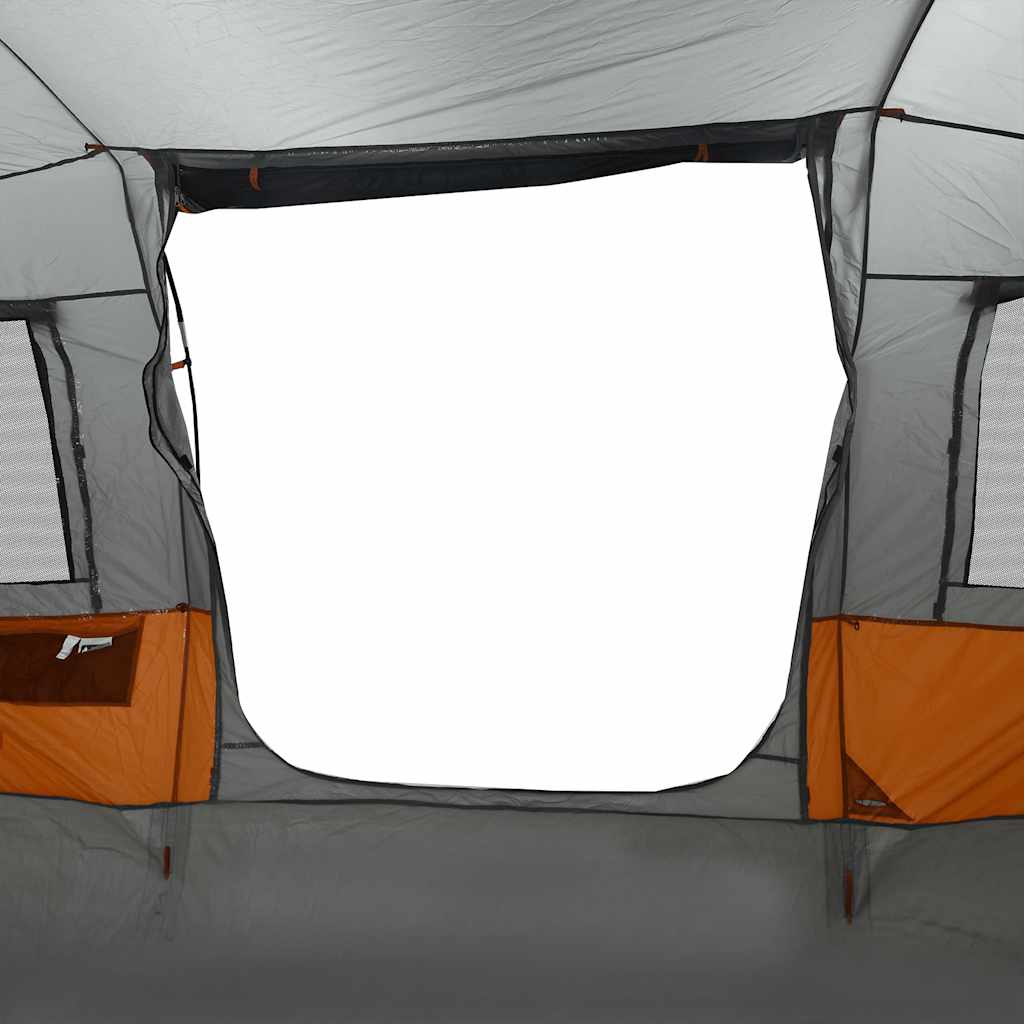 Tunneltelt for camping 4 personer grå og oransje vanntett vidaXL