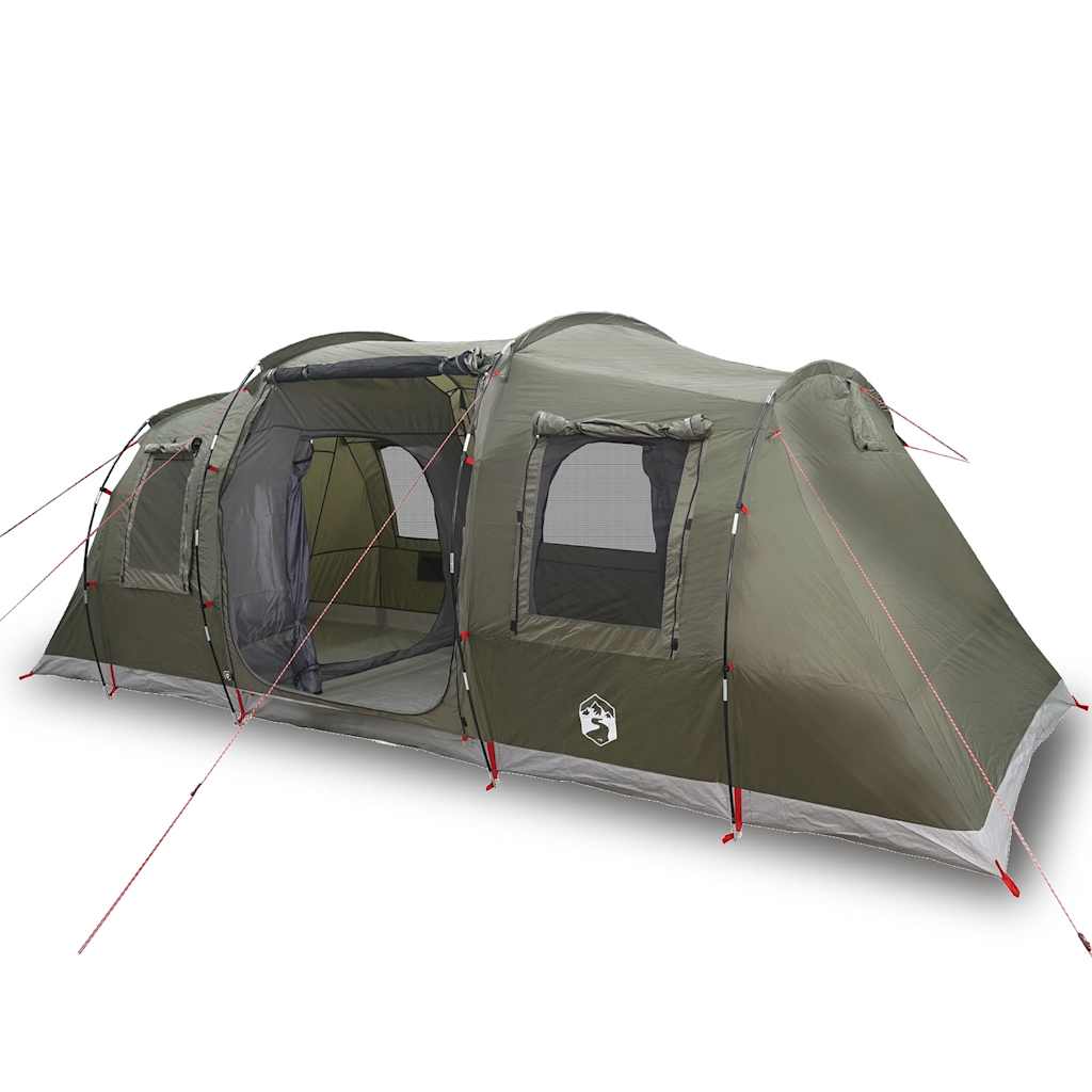 Tunneltelt for camping 4 personer olivengrønn vanntett vidaXL