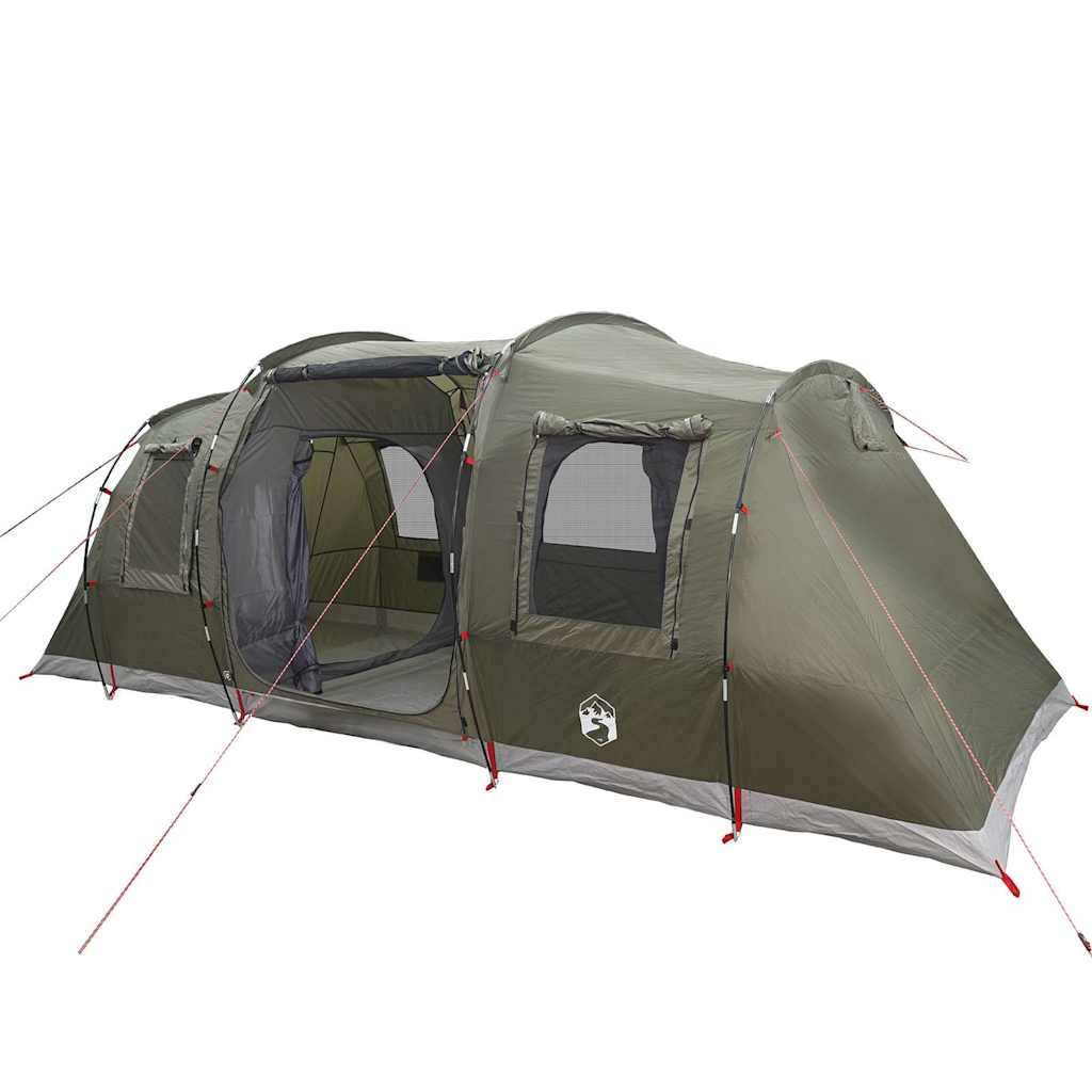Tunneltelt for camping 4 personer olivengrønn vanntett vidaXL