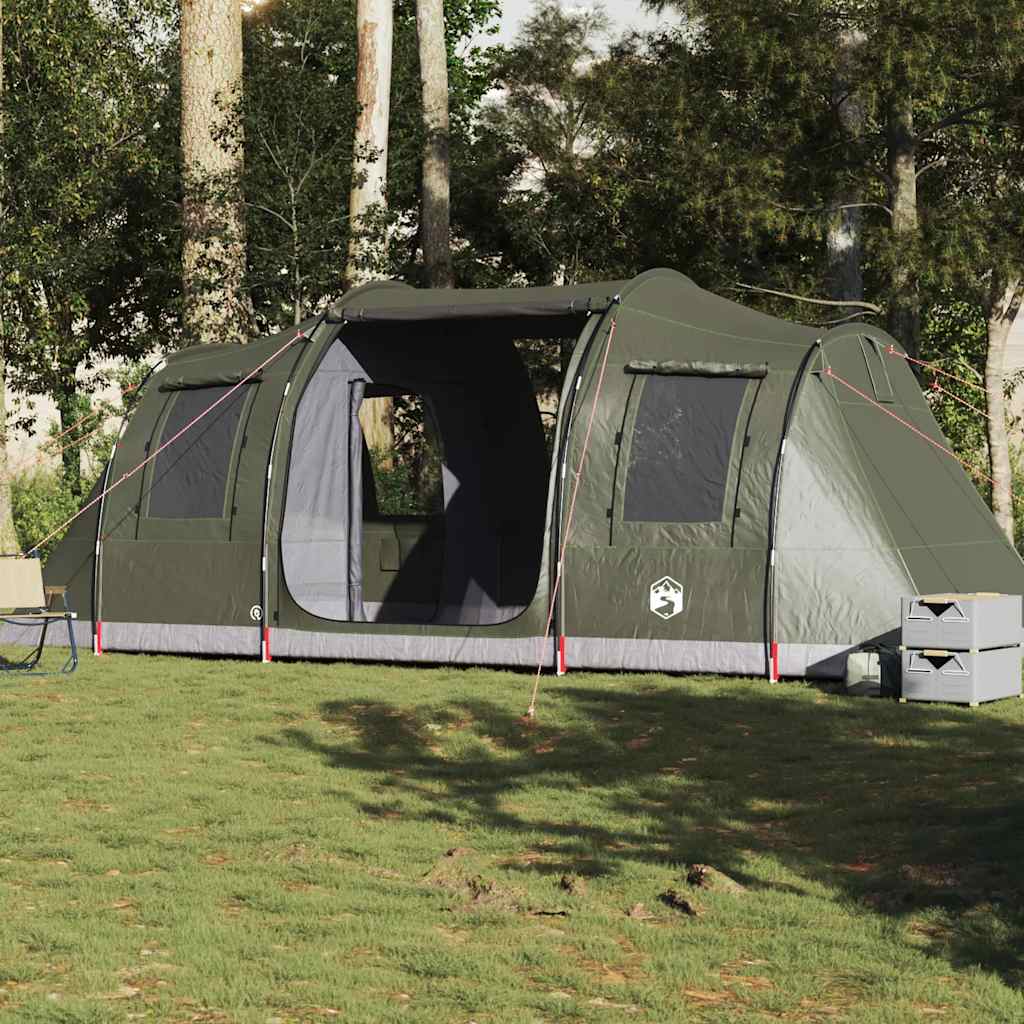 Tunneltelt for camping 4 personer olivengrønn vanntett vidaXL
