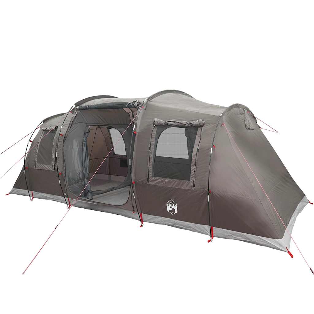 Tunneltelt for camping 4 personer brun vanntett vidaXL
