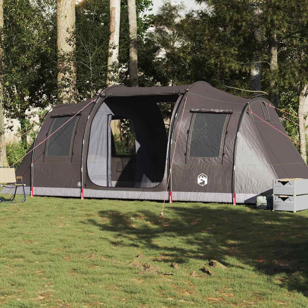 Tunneltelt for camping 4 personer brun vanntett vidaXL