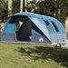 Tunneltelt for camping 5 personer blå vanntett