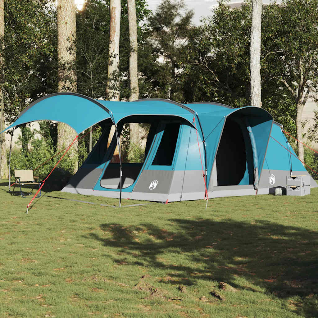 Tunneltelt for camping 5 personer blå vanntett