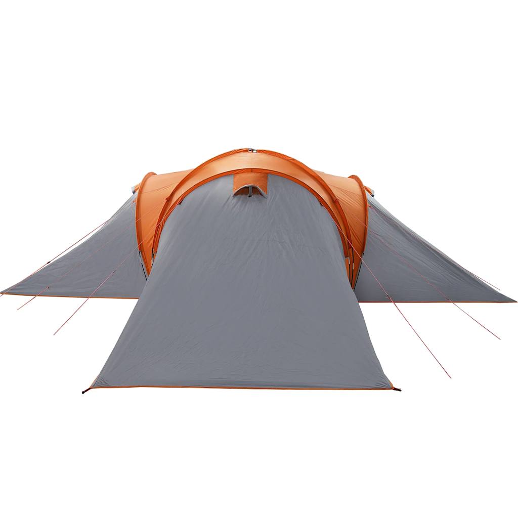 Kuppeltelt for camping 6 personer grå og oransje vanntett