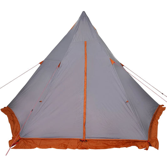 Familietelt tipi for 6 personer grå og oransje vanntett