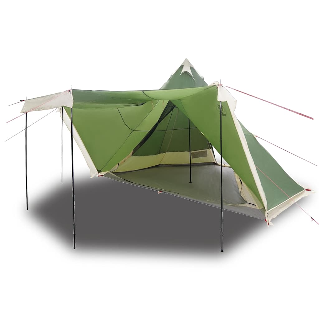 Tipi-telt for camping 8 personer grønn vanntett