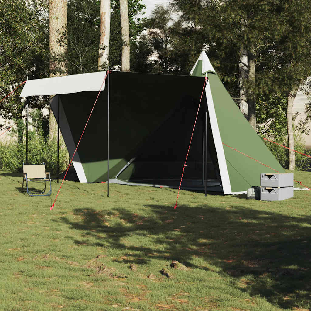 Tipi-telt for camping 8 personer grønn vanntett