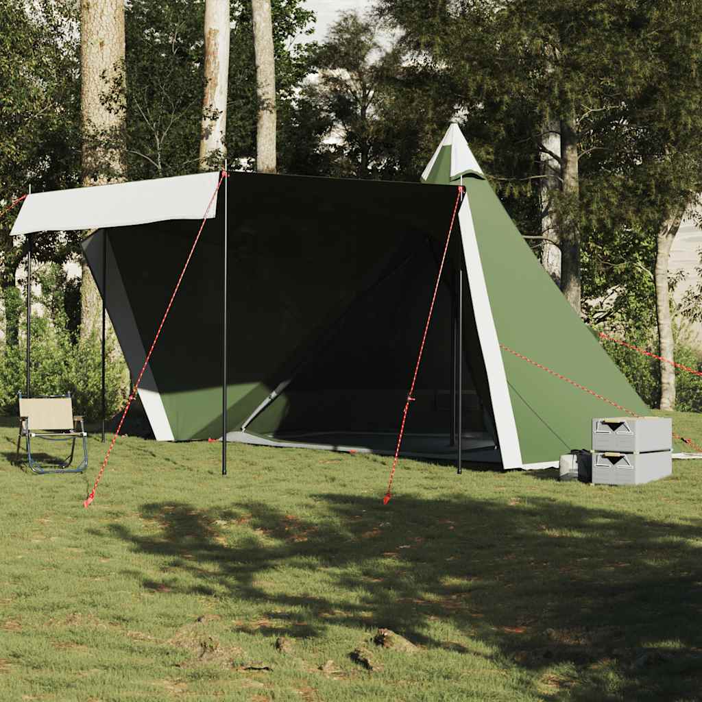 Tipi-telt for camping 8 personer grønn vanntett
