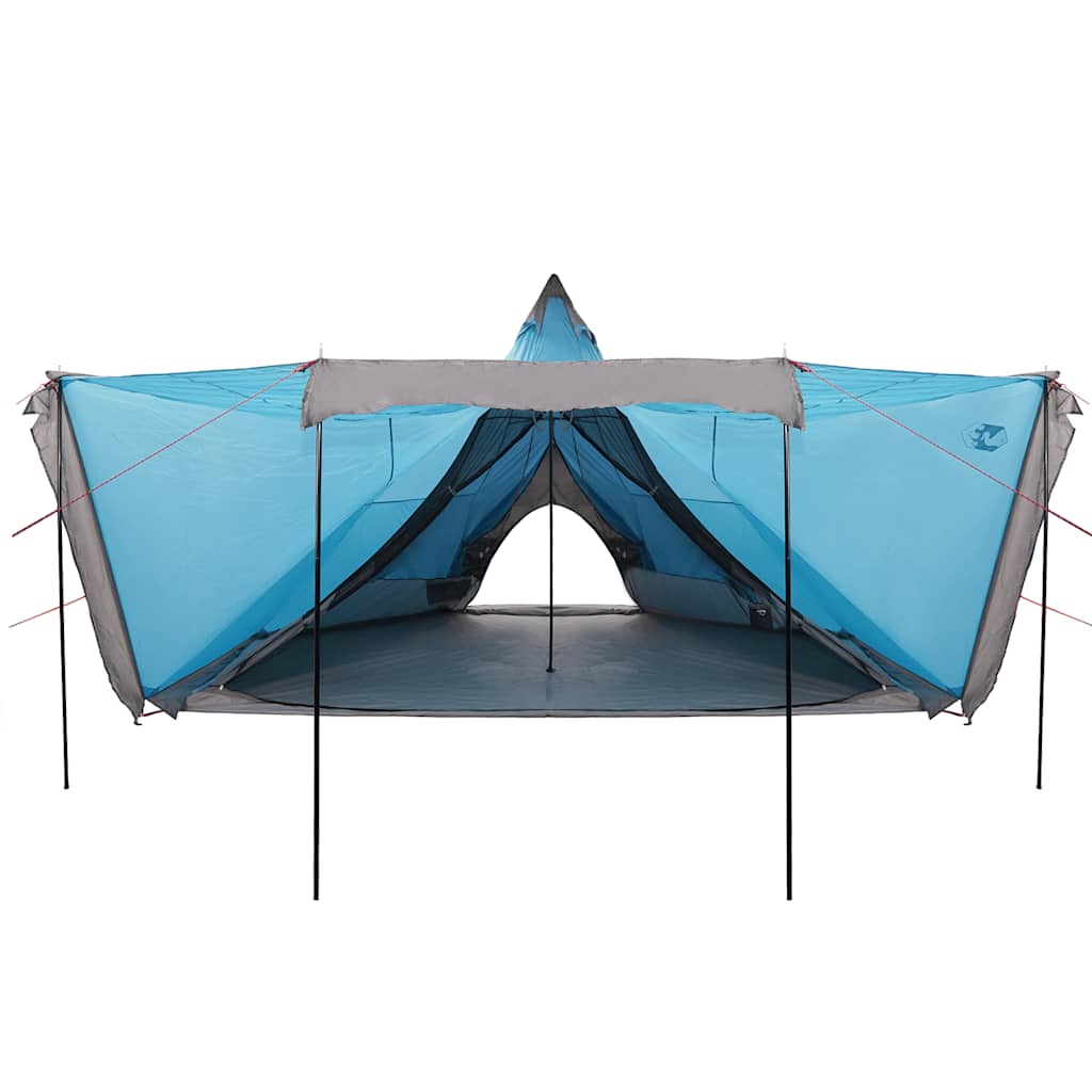 Familietelt tipi for 8 personer blå vanntett