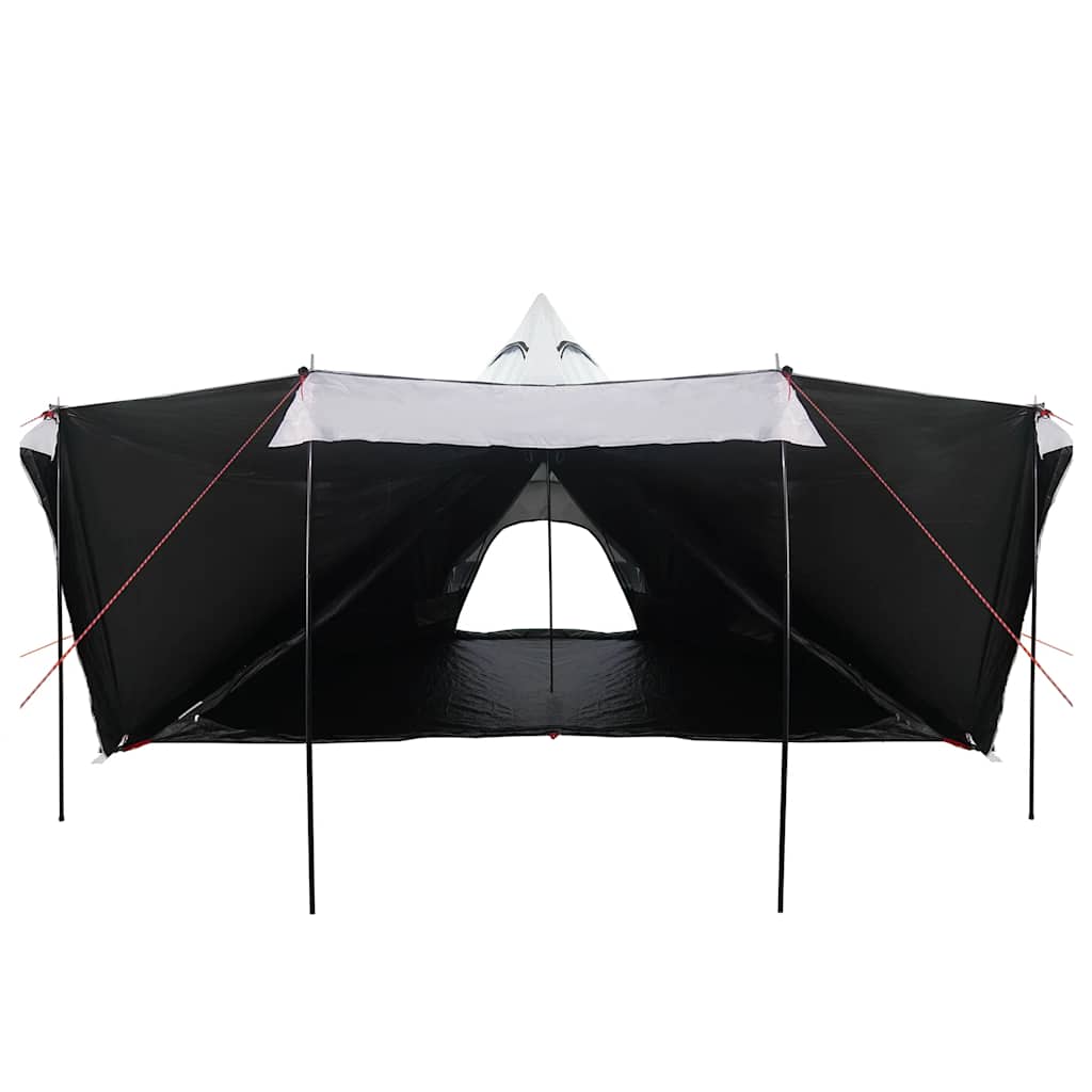 Familietelt for camping 8 personer hvit blendingsstoff vanntett