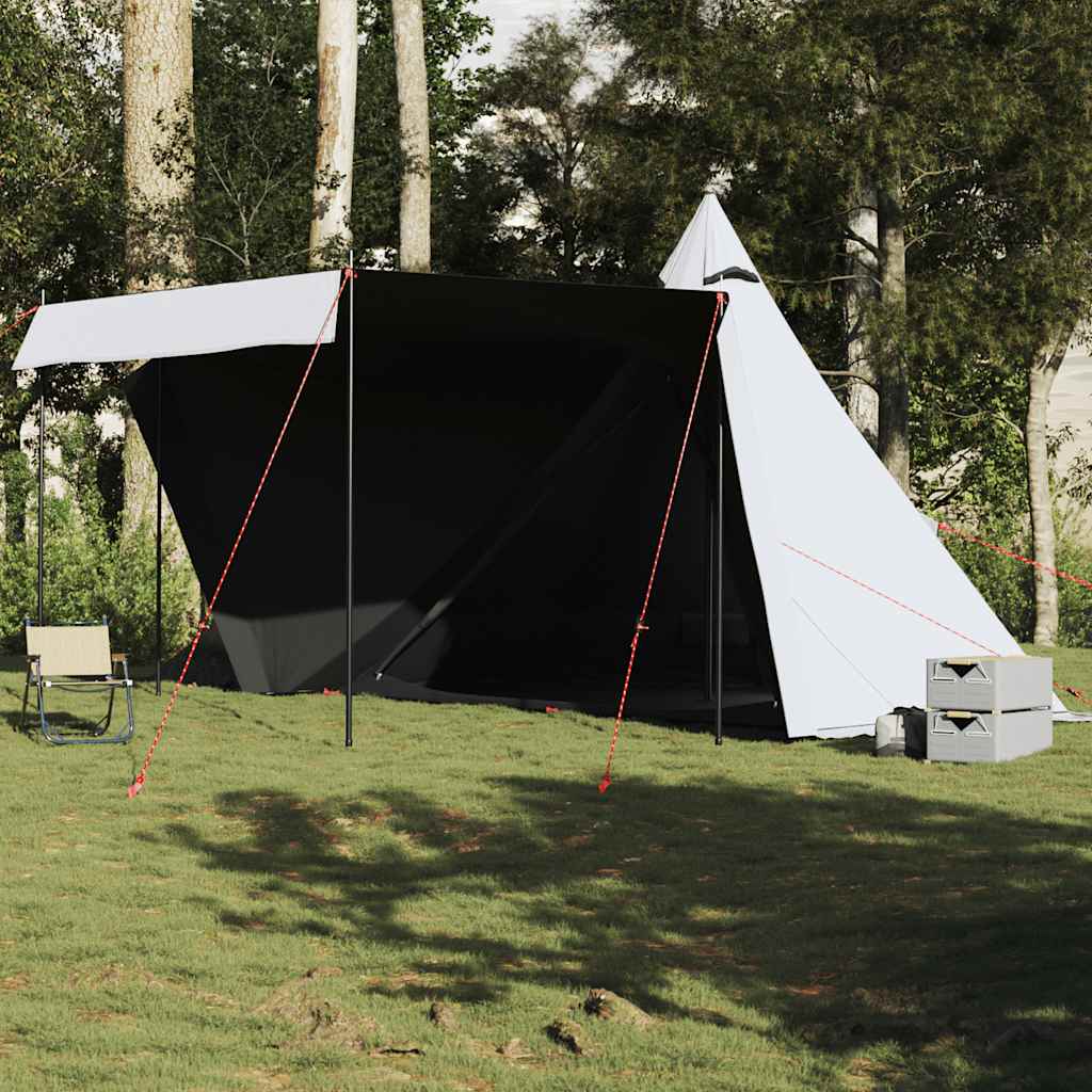 Familietelt for camping 8 personer hvit blendingsstoff vanntett