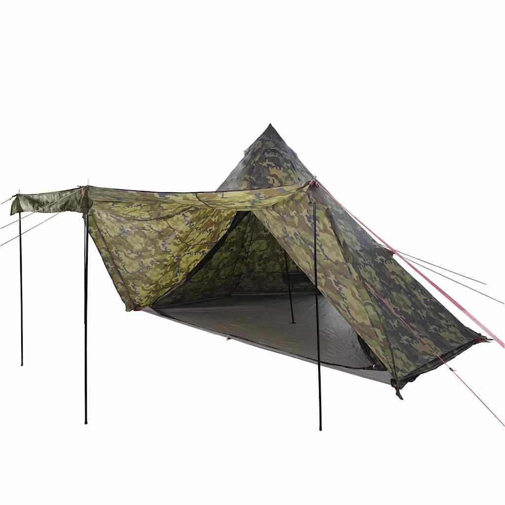 Familietelt tipi for 8 personer kamuflasje vanntett