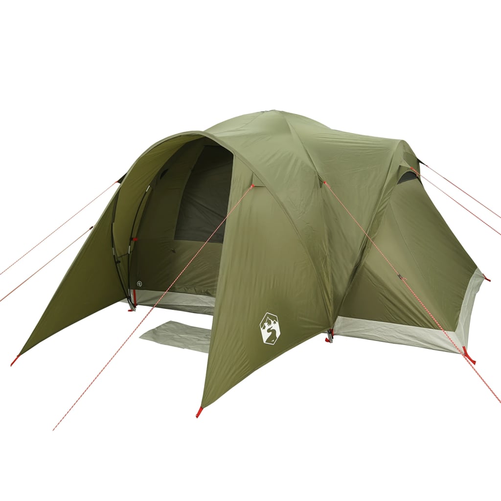 Kuppeltelt for camping 6 personer olivengrønn vanntett