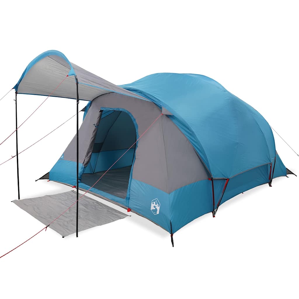 Tunneltelt for camping 8 personer blå vanntett