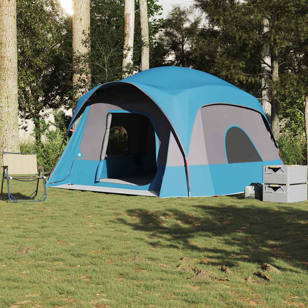 Campingtelt 6 personer blå vanntett