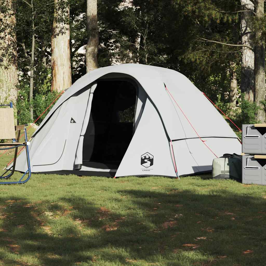 Campingtelt hytte 4 personer hvit blendingsstoff vanntett