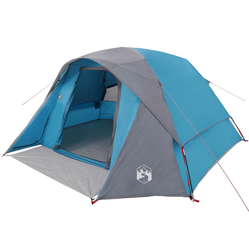 Campingtelt 6 personer blå vanntett