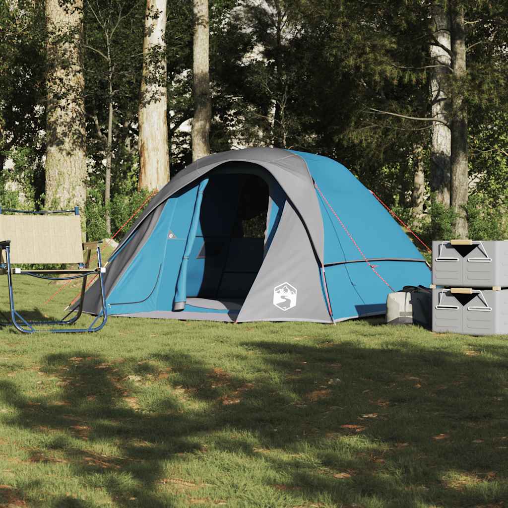 Campingtelt 6 personer blå vanntett