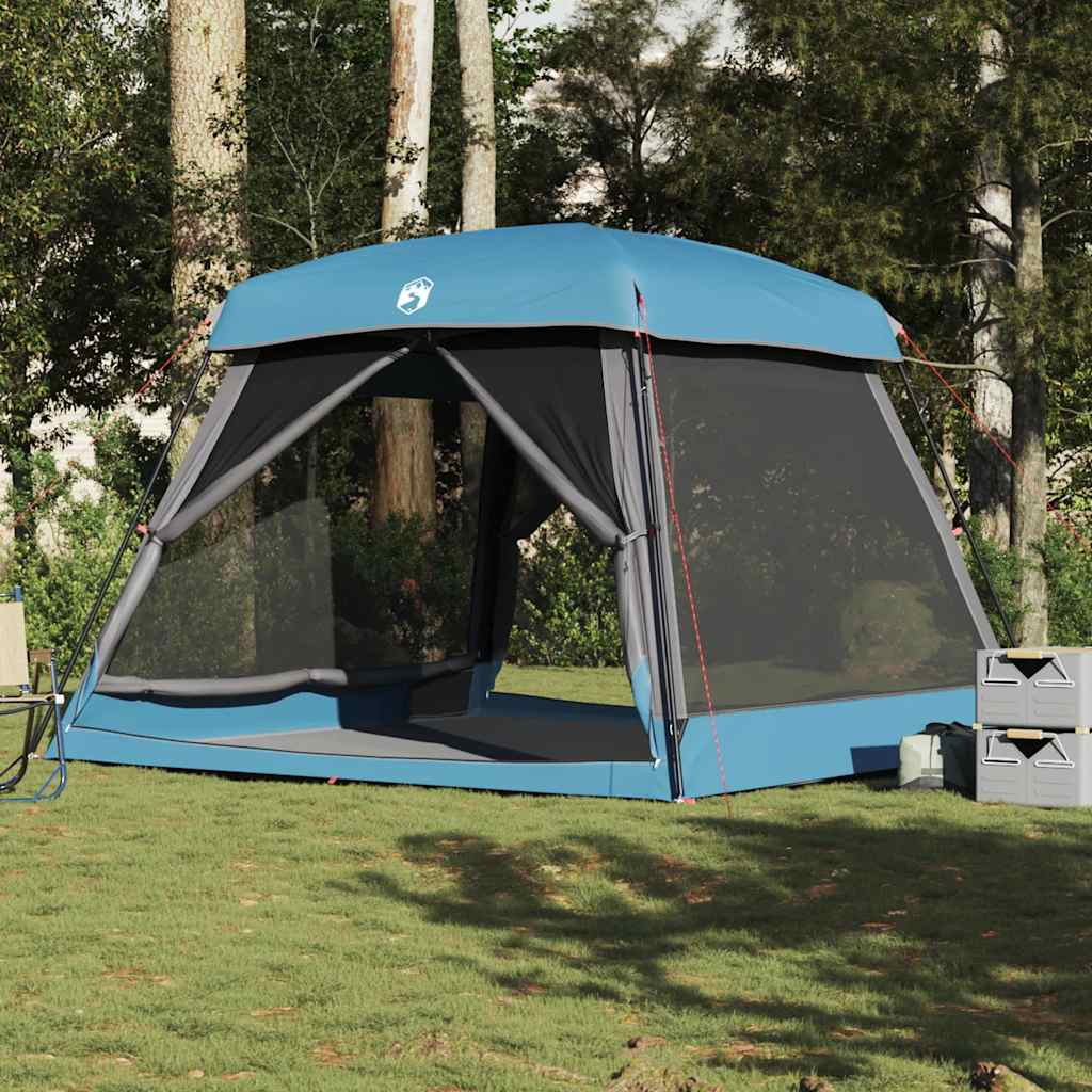 Campingtelt 6 personer blå vanntett