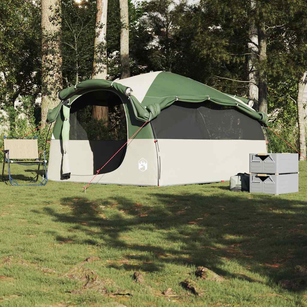 Familietelt for camping 6 personer grønn vannavstøtende