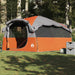 Tunneltelt for camping 6 personer grå og oransje vannavstøtende