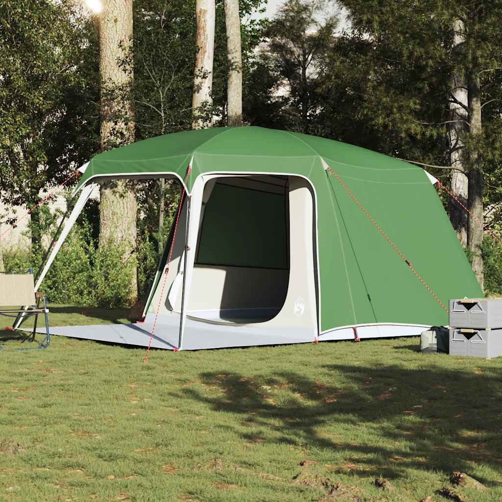 Campingtelt med verandakuppel 5 personer grønn vanntett