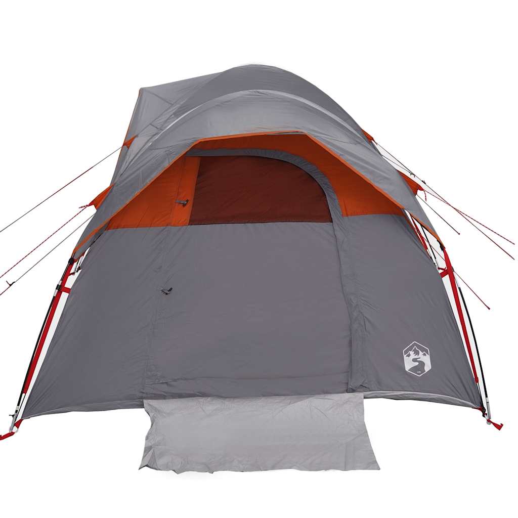 Campingtelt 5 personer grå og oransje vanntett