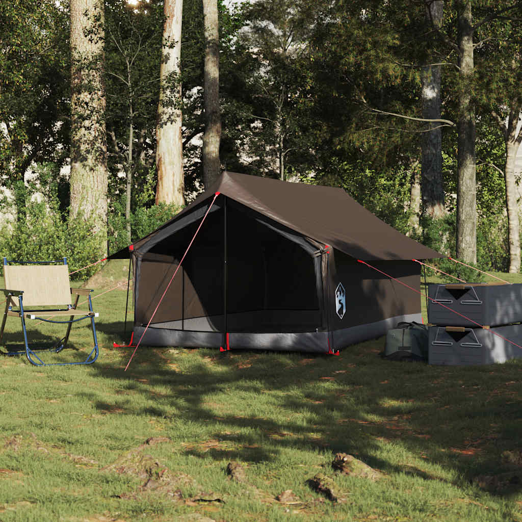 Campingtelt 2 personer brun vanntett vidaXL