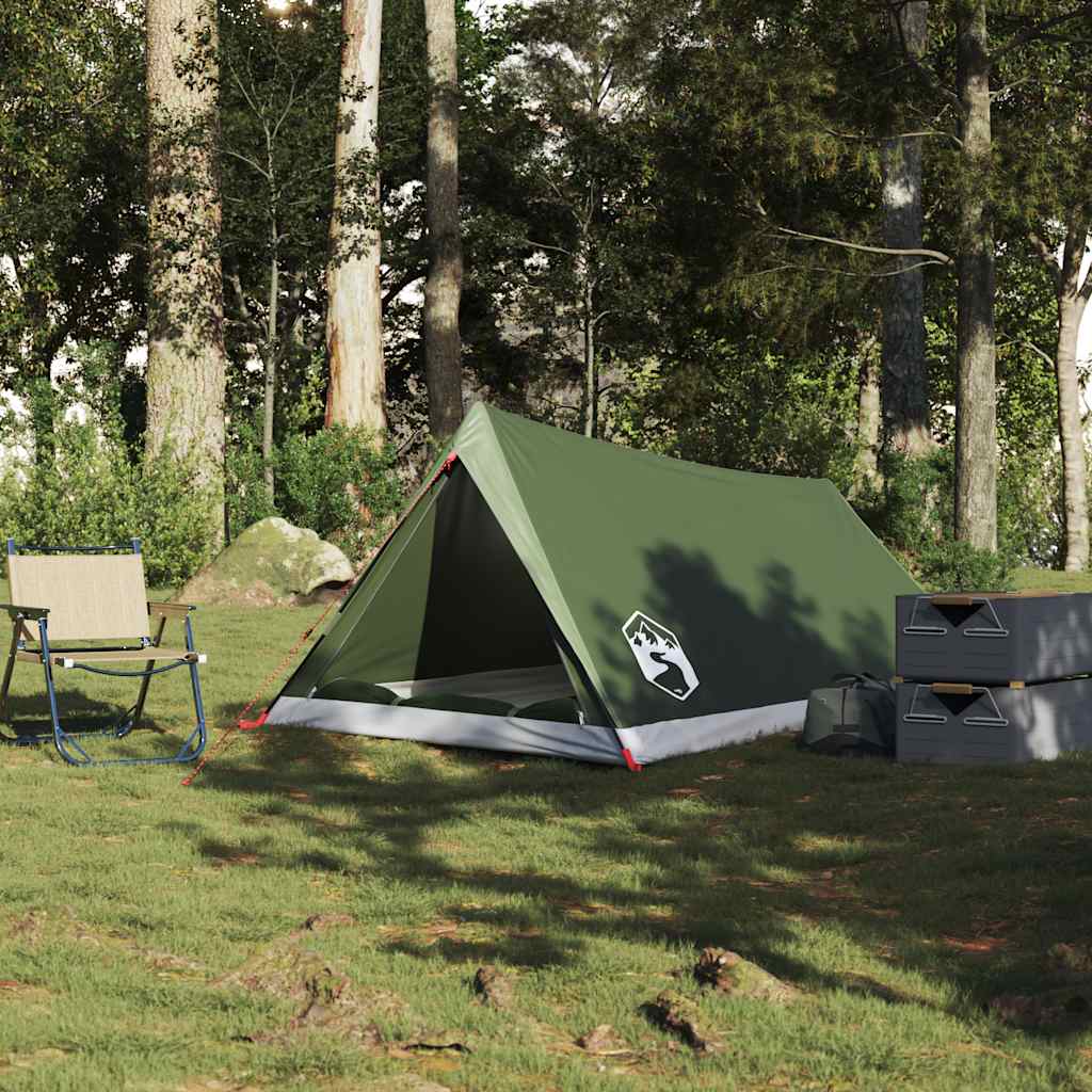 Campingtelt 2 personer olivengrønn vanntett vidaXL