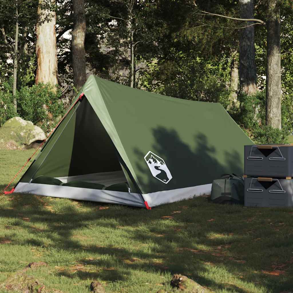Campingtelt 2 personer olivengrønn vanntett vidaXL