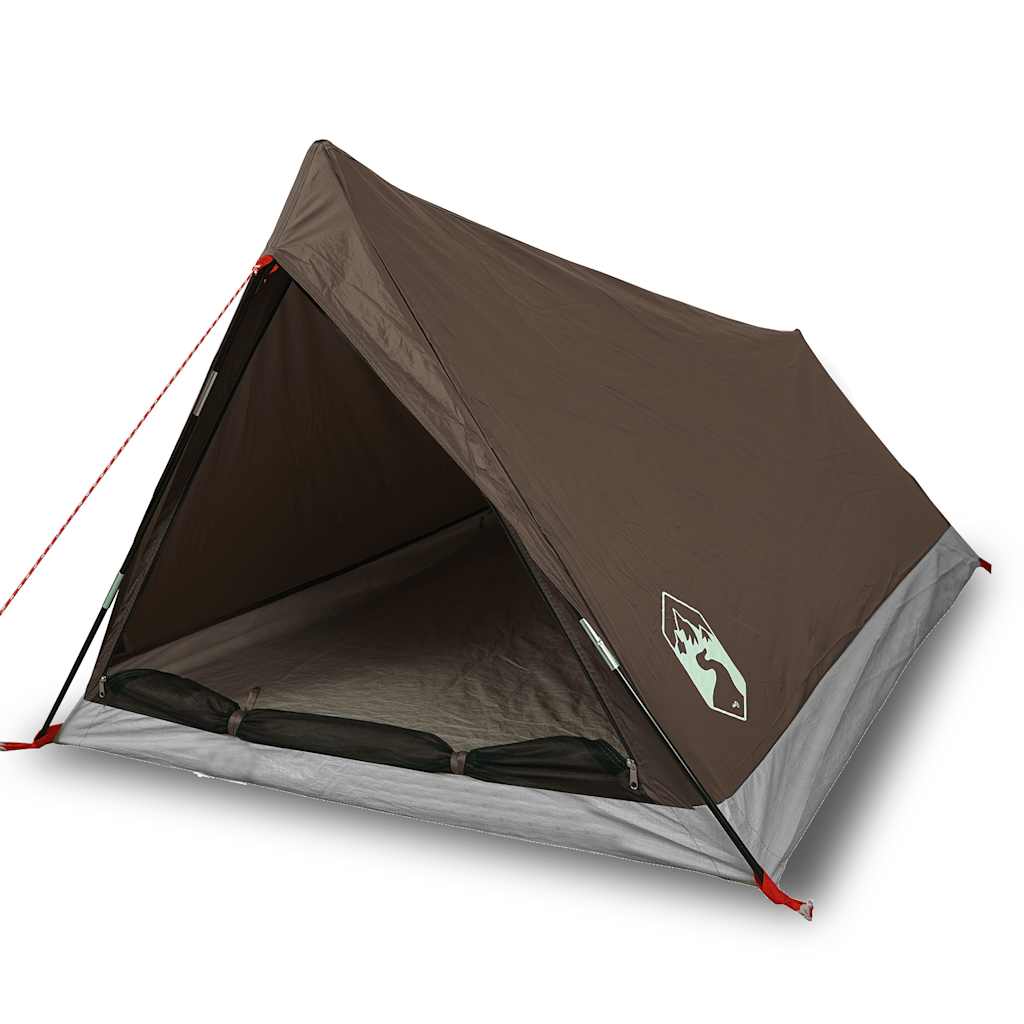 Campingtelt 2 personer brun vanntett vidaXL