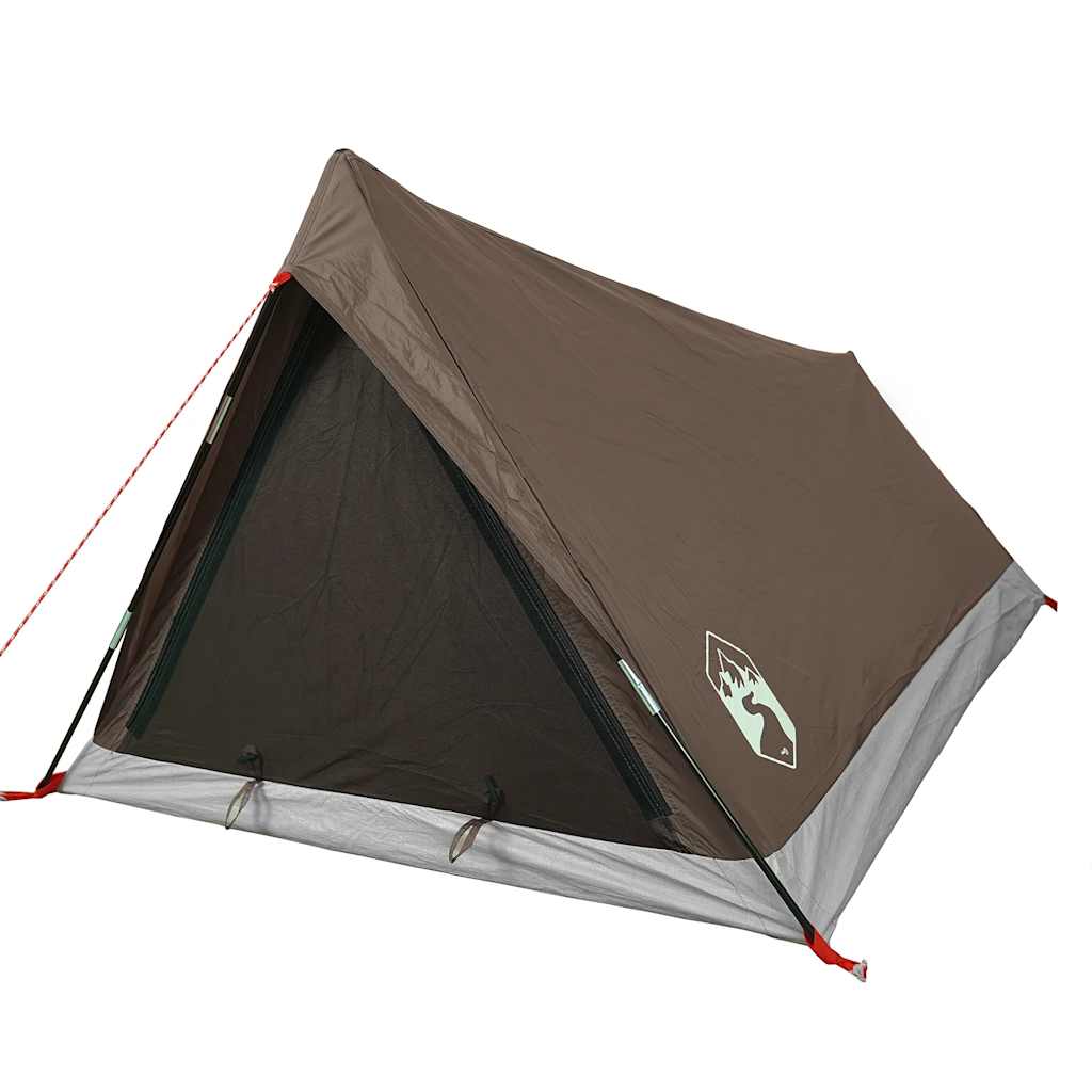 Campingtelt 2 personer brun vanntett vidaXL