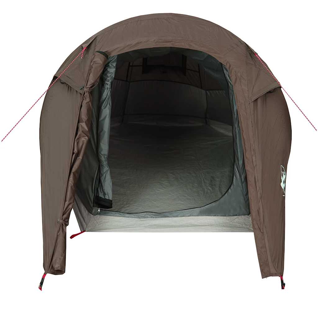 Tunneltelt for camping 2 personer brun vanntett vidaXL