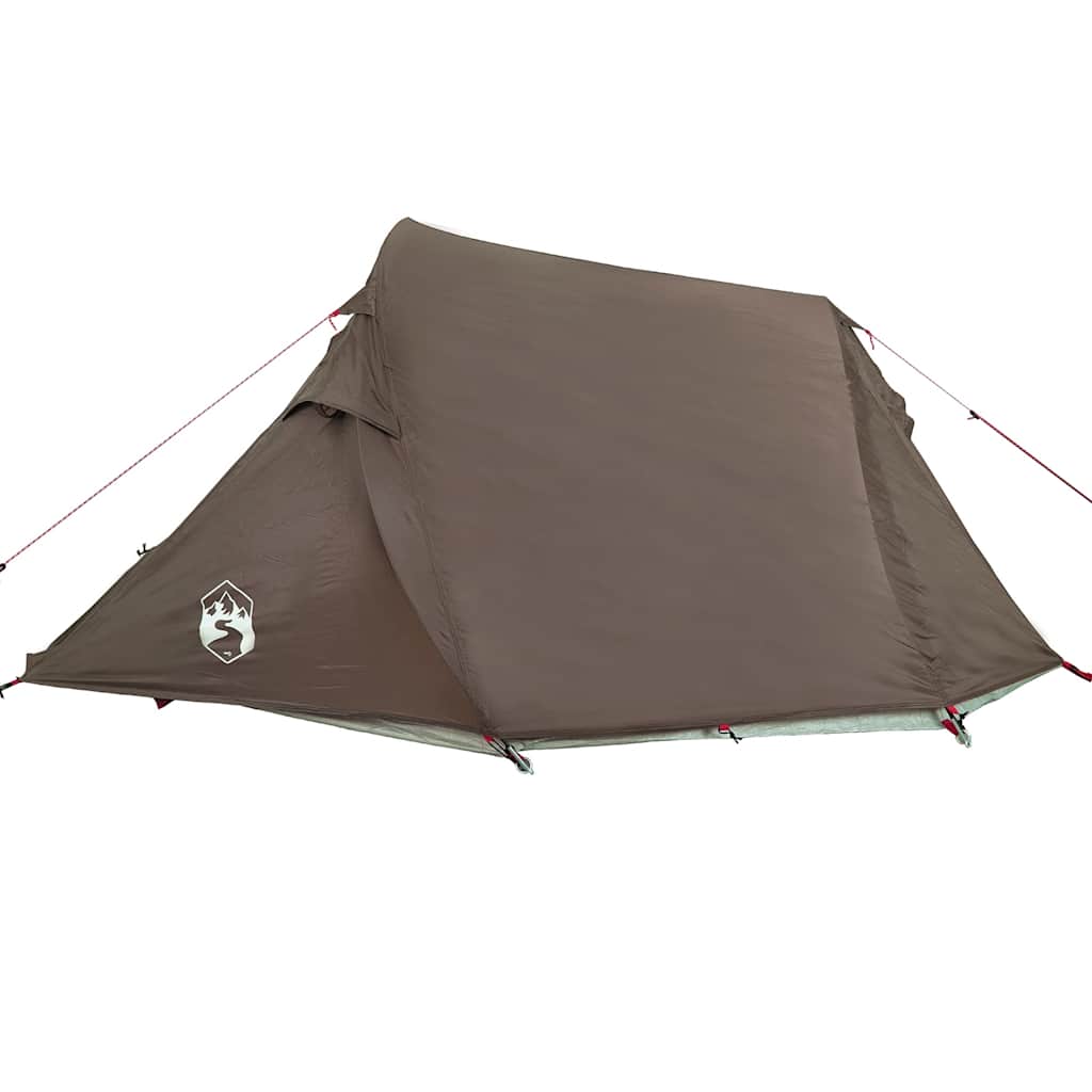 Tunneltelt for camping 2 personer brun vanntett vidaXL