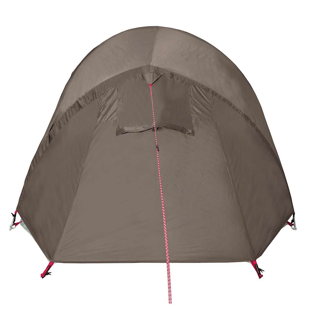 Tunneltelt for camping 2 personer brun vanntett vidaXL