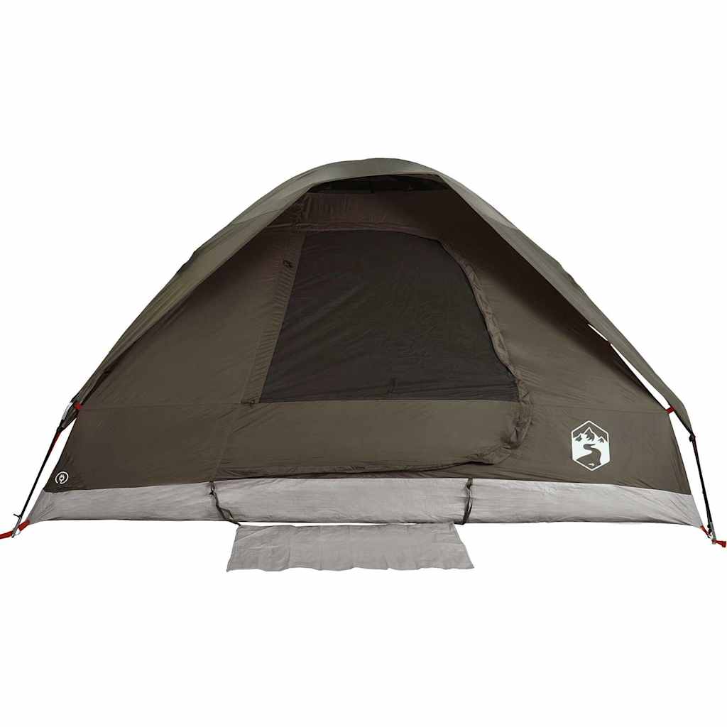 Kuppeltelt for camping 6 personer brun vanntett