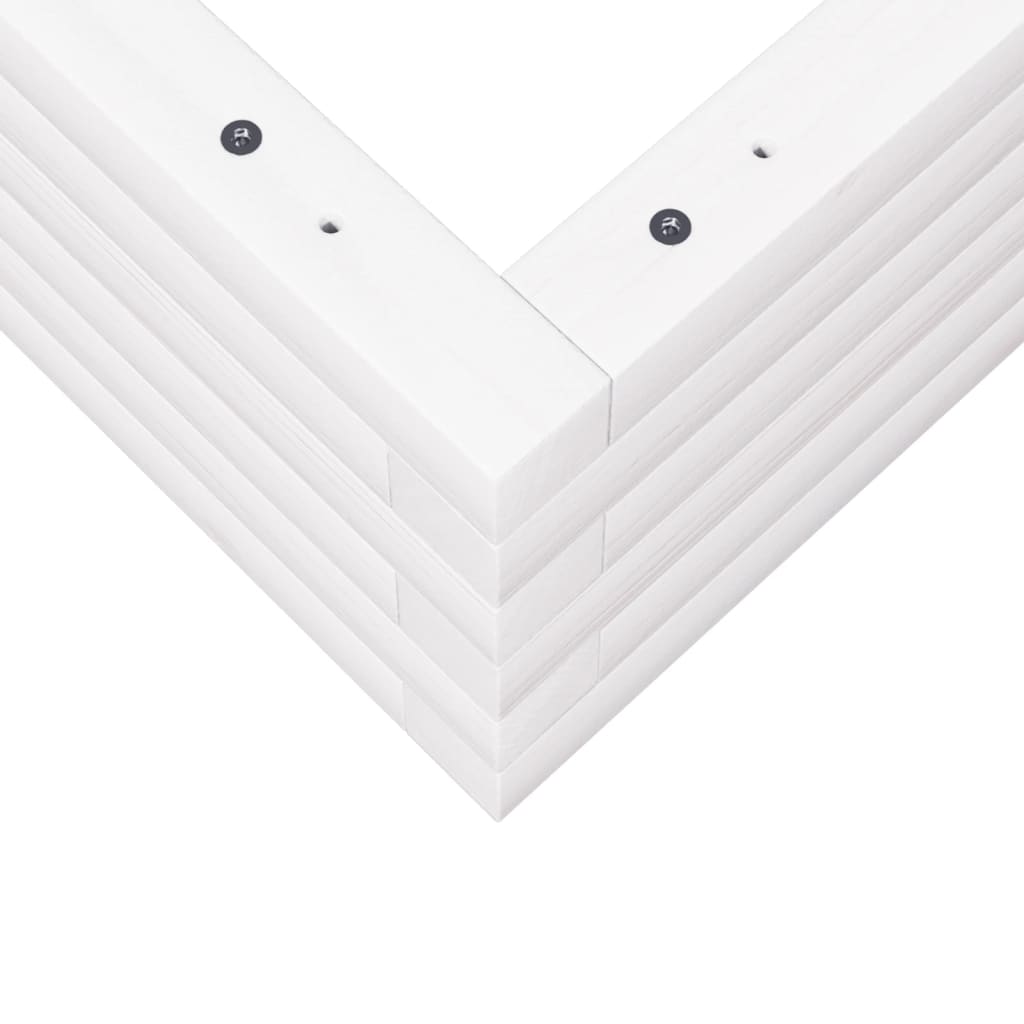 Plantekasse hvit 70x70x23 cm heltre furu