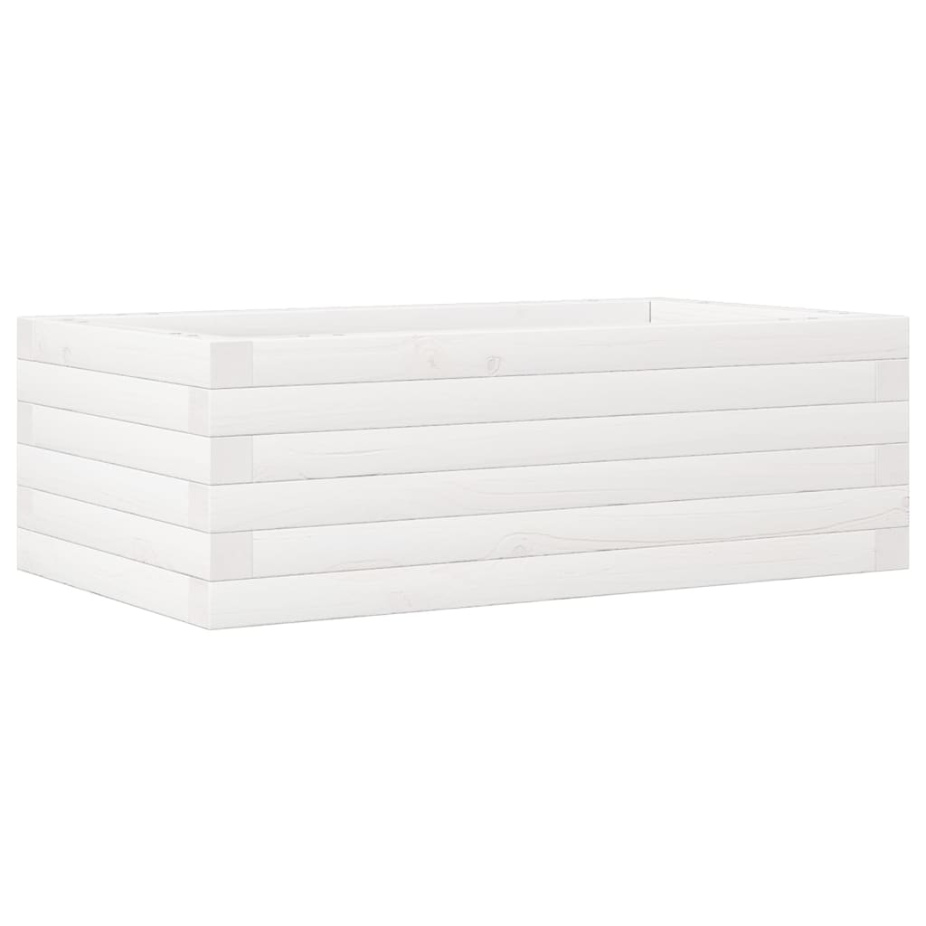 Plantekasse hvit 70x40x23 cm heltre furu