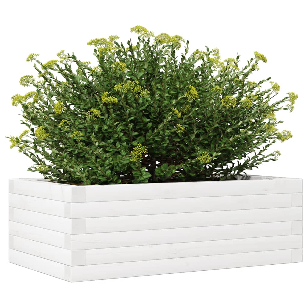 Plantekasse hvit 70x40x23 cm heltre furu