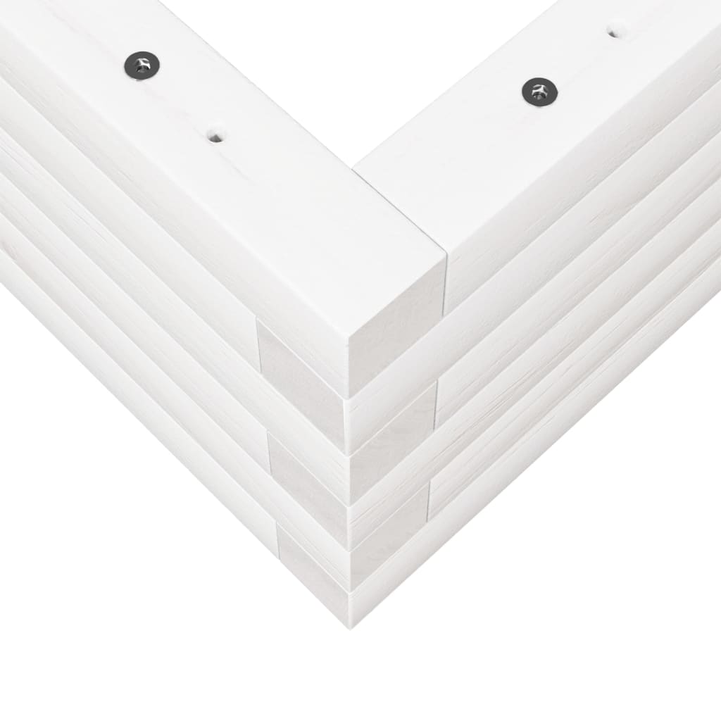 Plantekasse hvit 70x40x23 cm heltre furu