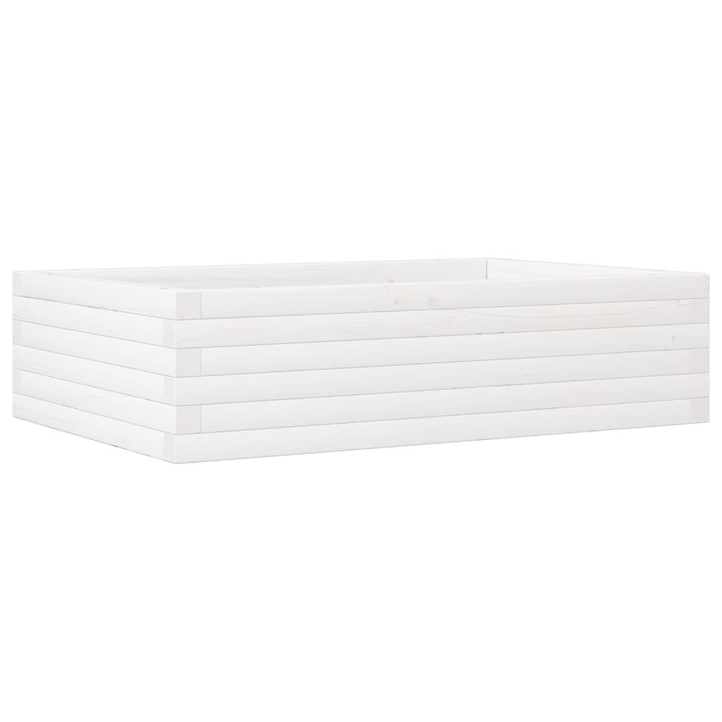 Hageplantekasse hvit 90x60x23 cm heltre furu