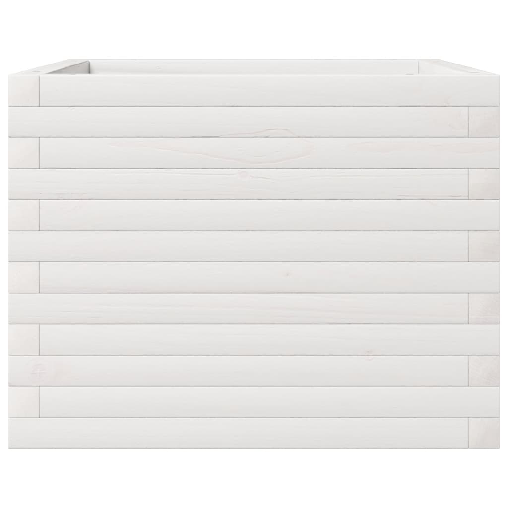 Plantekasse hvit 60x60x45,5 cm heltre furu