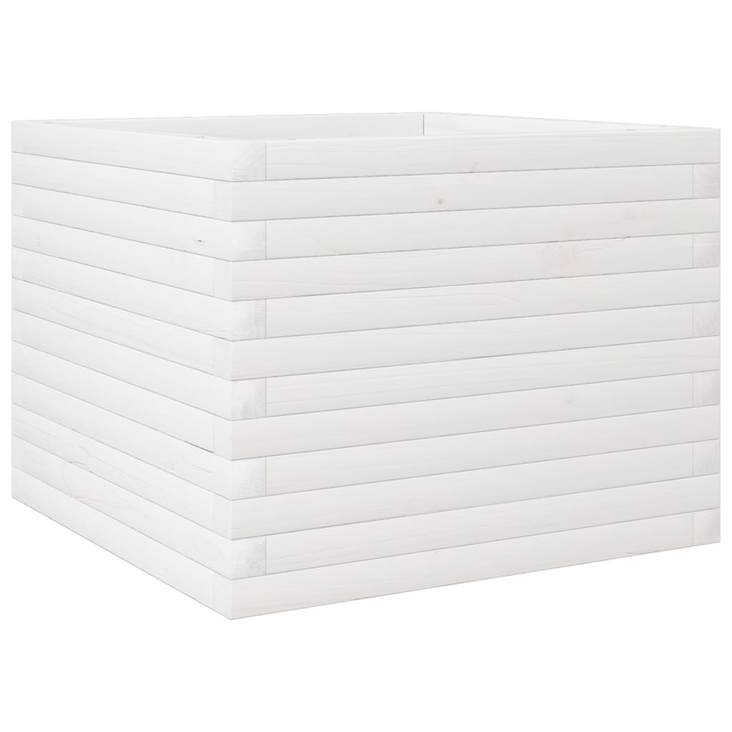 Plantekasse hvit 60x60x45,5 cm heltre furu