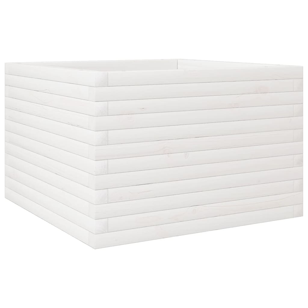 Plantekasse hvit 70x70x45,5 cm heltre furu