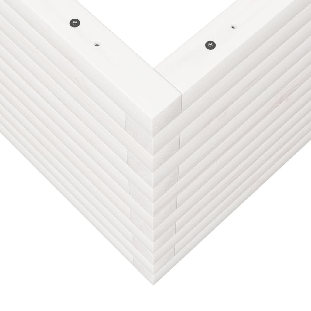 Plantekasse hvit 70x70x45,5 cm heltre furu