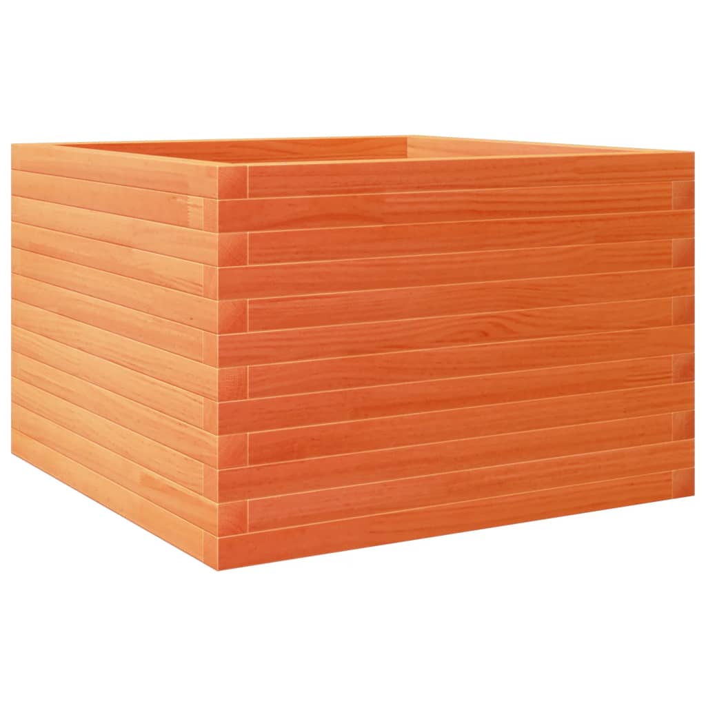 Plantekasse voksbrun 70x70x45,5 cm heltre furu