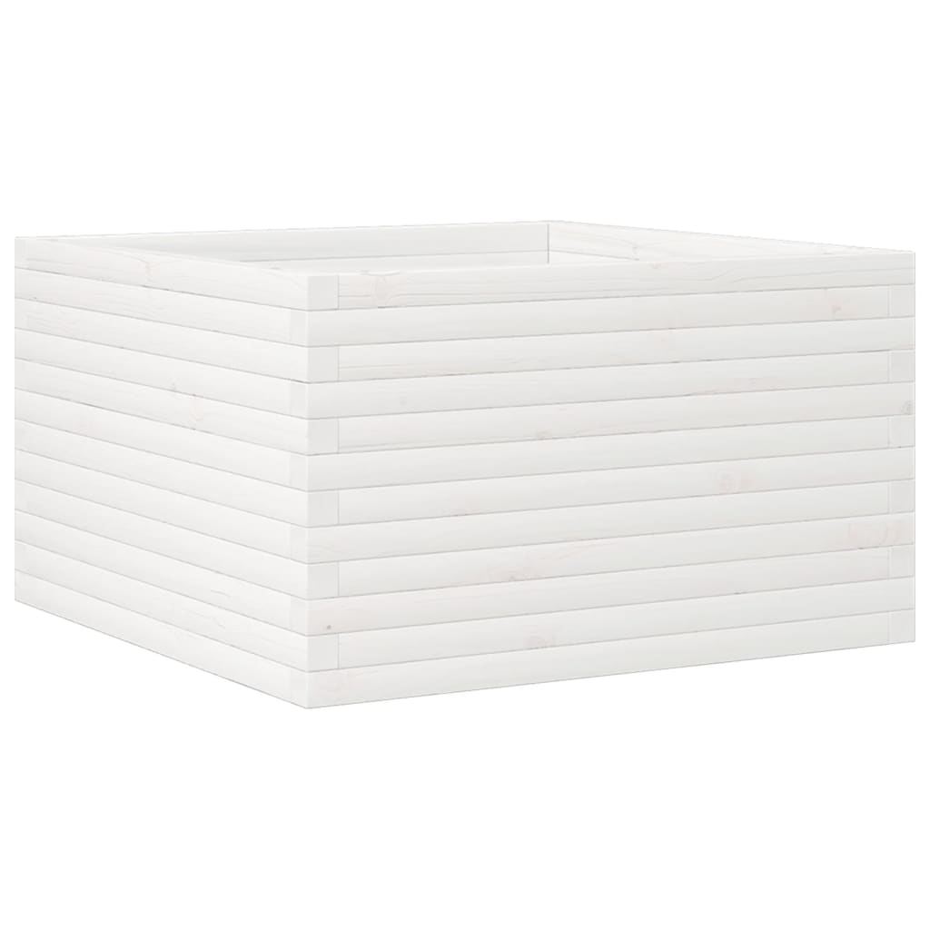Plantekasse hvit 80x80x45,5 cm heltre furu