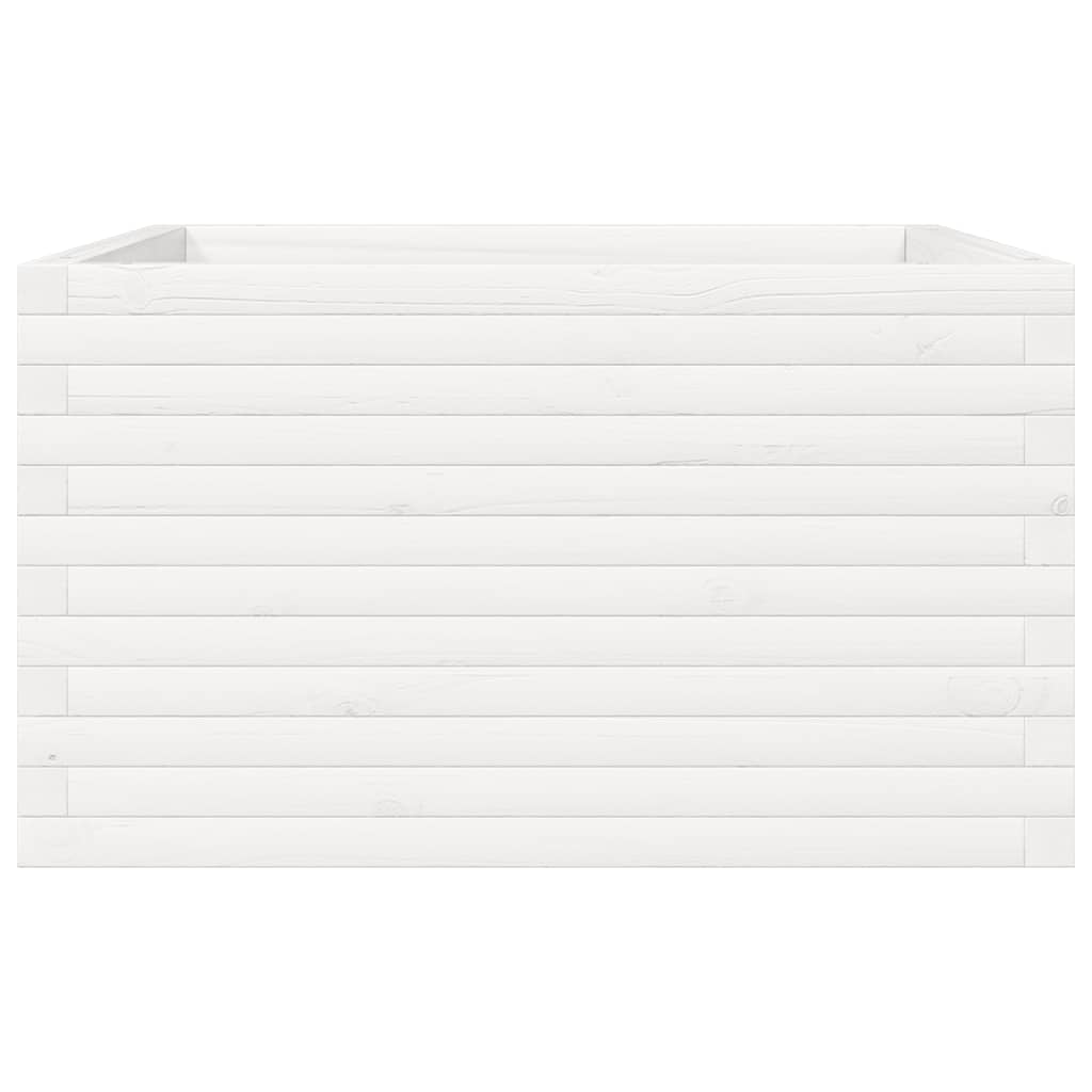 Plantekasse hvit 80x80x45,5 cm heltre furu