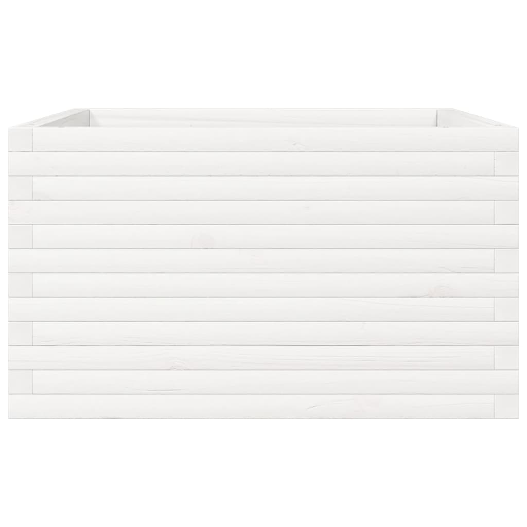 Plantekasse hvit 80x80x45,5 cm heltre furu